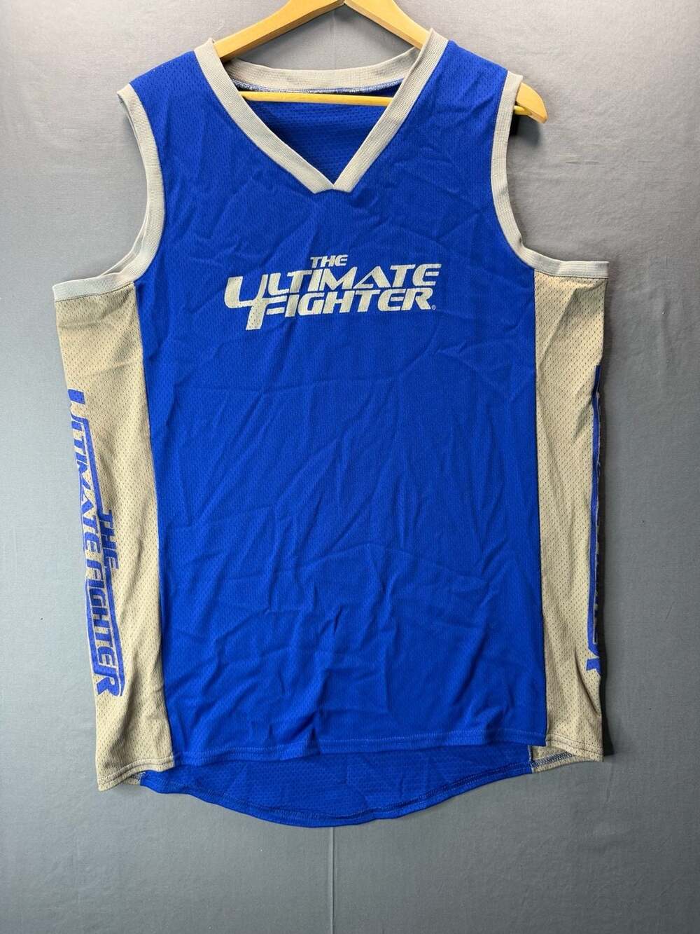 Y2K Ufc The Ultimate Fighter Jersey Blue Mesh Basketball Tank Top Rare Sample